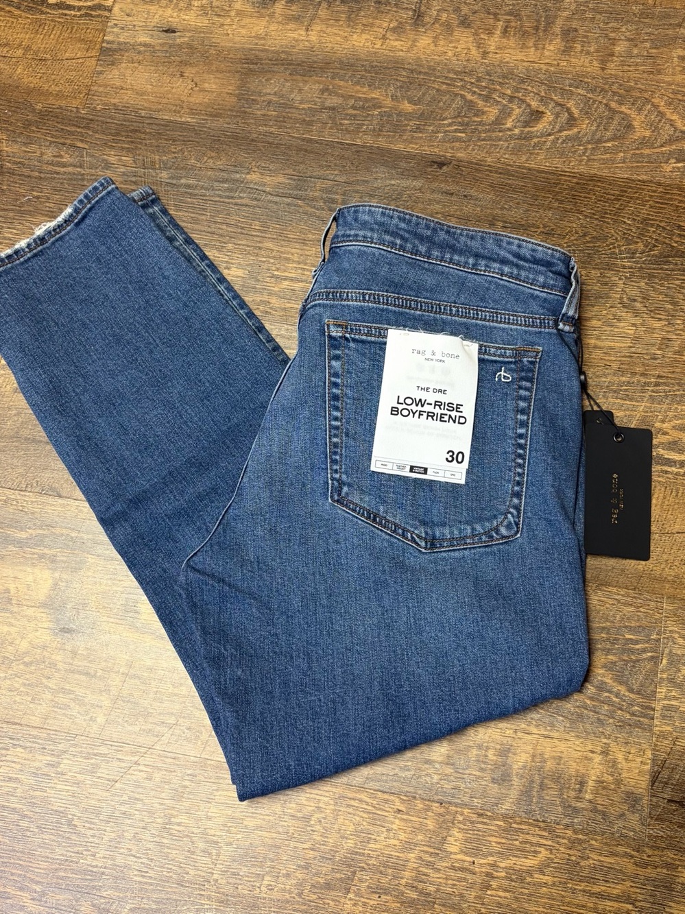 NEW Rag & Bone Dre Low Rise Slim Boyfriend Sz 30 Vintage Stretch Jeans Julienne - Picture 2 of 15
